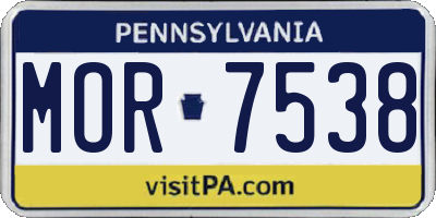 PA license plate MOR7538