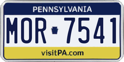 PA license plate MOR7541