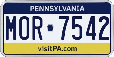 PA license plate MOR7542