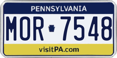 PA license plate MOR7548