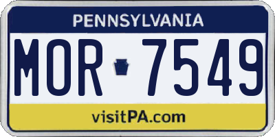 PA license plate MOR7549