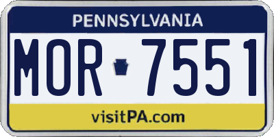 PA license plate MOR7551