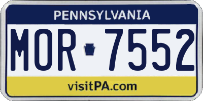 PA license plate MOR7552