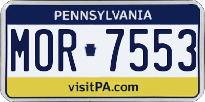 PA license plate MOR7553
