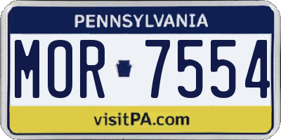 PA license plate MOR7554