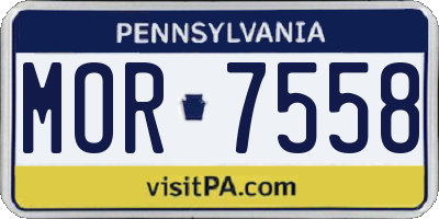 PA license plate MOR7558