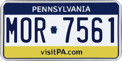 PA license plate MOR7561