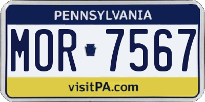 PA license plate MOR7567