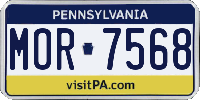 PA license plate MOR7568
