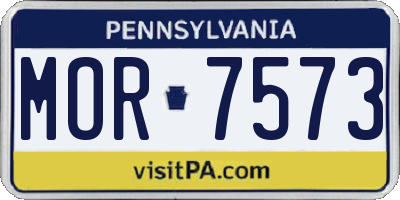 PA license plate MOR7573