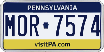 PA license plate MOR7574
