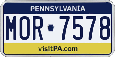 PA license plate MOR7578