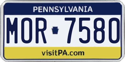 PA license plate MOR7580