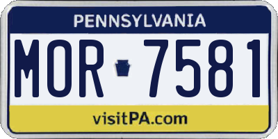 PA license plate MOR7581
