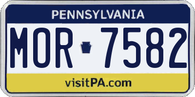 PA license plate MOR7582