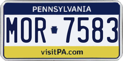 PA license plate MOR7583