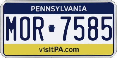 PA license plate MOR7585