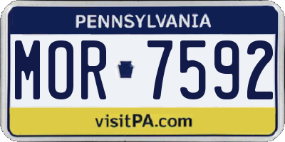 PA license plate MOR7592