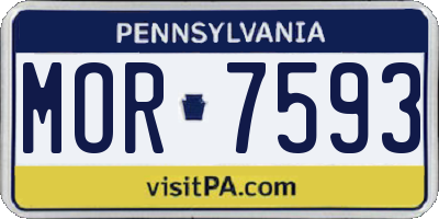PA license plate MOR7593