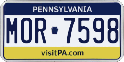 PA license plate MOR7598