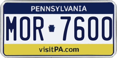 PA license plate MOR7600