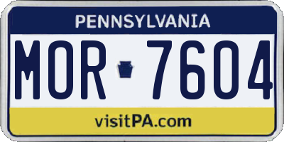 PA license plate MOR7604