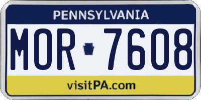 PA license plate MOR7608