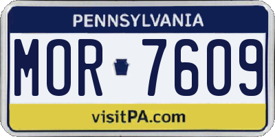 PA license plate MOR7609