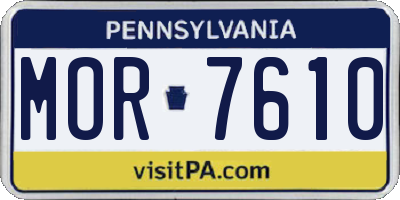 PA license plate MOR7610