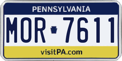 PA license plate MOR7611
