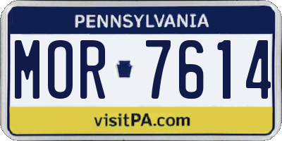 PA license plate MOR7614