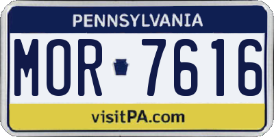 PA license plate MOR7616