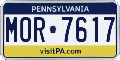 PA license plate MOR7617