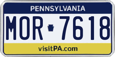 PA license plate MOR7618