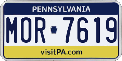 PA license plate MOR7619