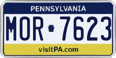 PA license plate MOR7623