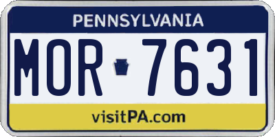 PA license plate MOR7631