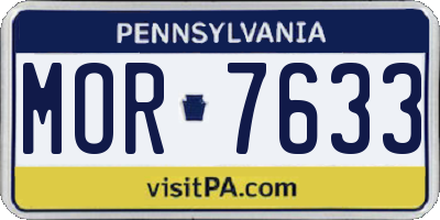 PA license plate MOR7633
