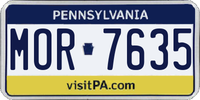 PA license plate MOR7635