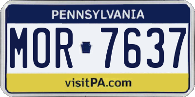 PA license plate MOR7637