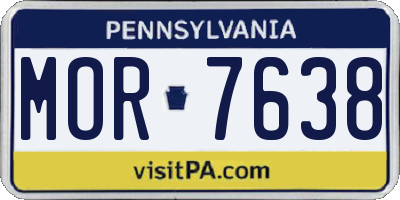 PA license plate MOR7638