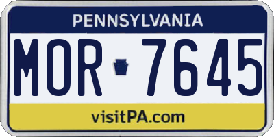 PA license plate MOR7645