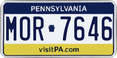 PA license plate MOR7646