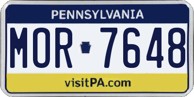 PA license plate MOR7648