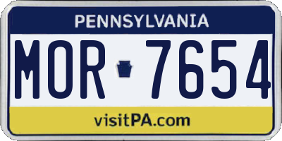 PA license plate MOR7654