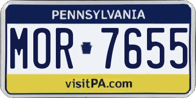 PA license plate MOR7655