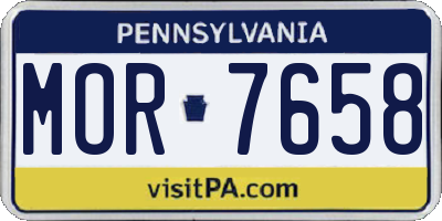PA license plate MOR7658
