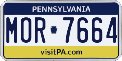 PA license plate MOR7664