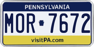 PA license plate MOR7672