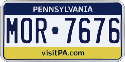 PA license plate MOR7676
